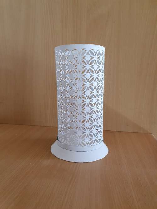 White Metal Candle Holder