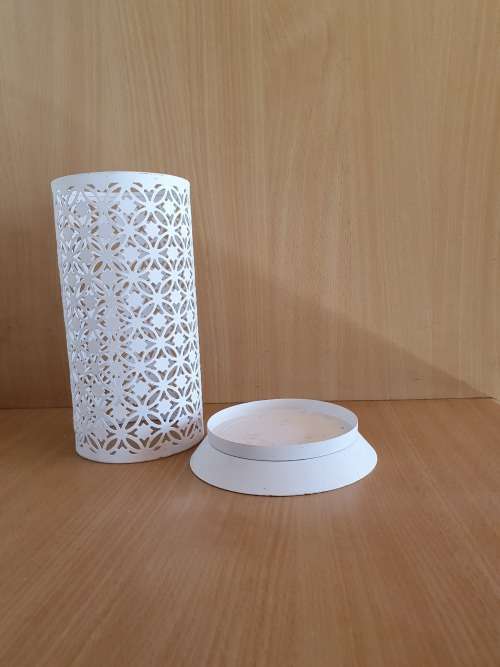 White Metal Candle Holder