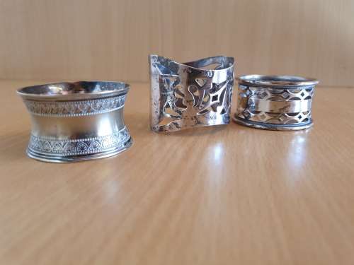 3 Silver Plated Napkin Rings