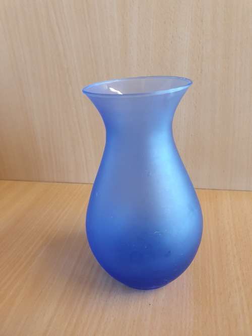 Blue Glass Vase - height 15cm