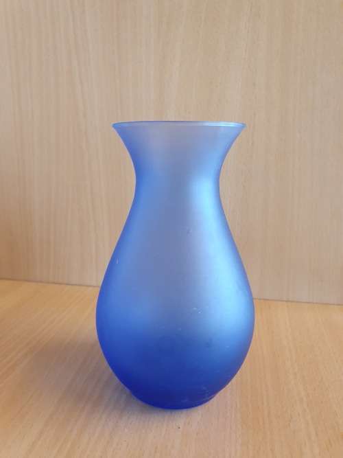 Blue Glass Vase - height 15cm