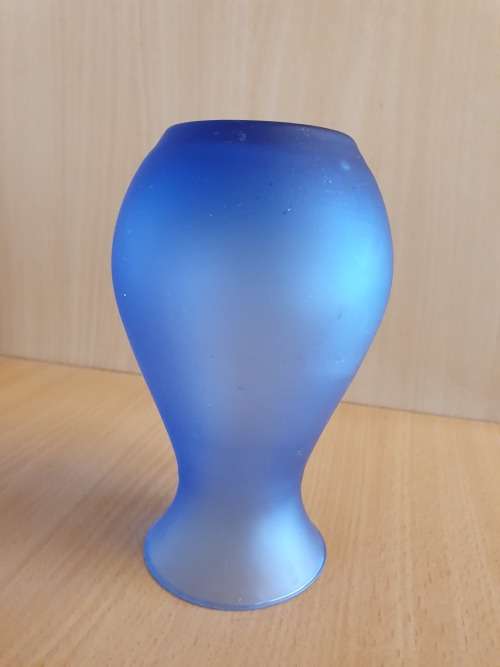 Blue Glass Vase - height 15cm