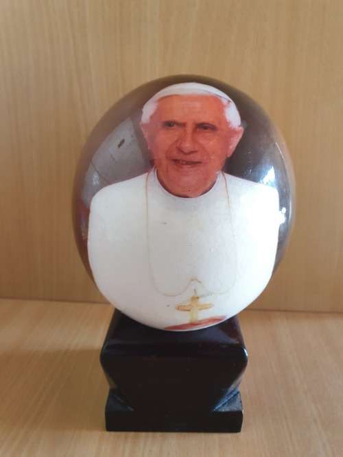 Painted Ostrich Egg - Pope