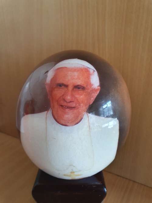 Painted Ostrich Egg - Pope