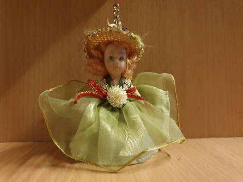 Miniature Doll Keyring/Keychain (height 9cm. width 5cm)