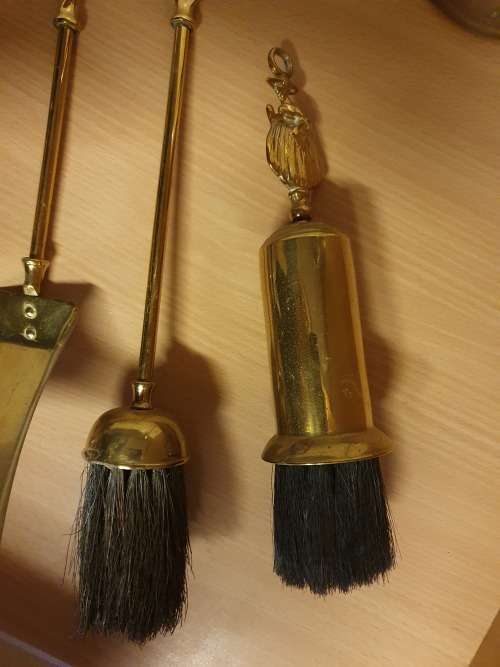 4 Piece Brass Fire Place Cleaning Set