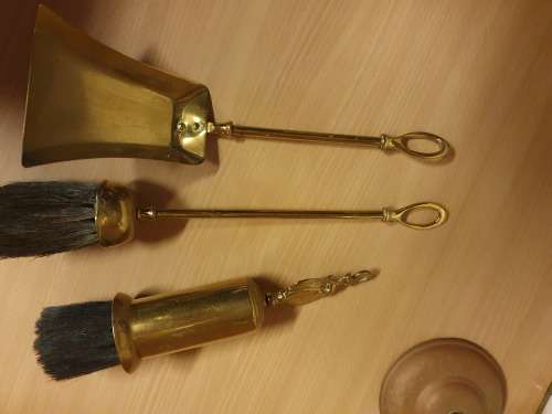 4 Piece Brass Fire Place Cleaning Set