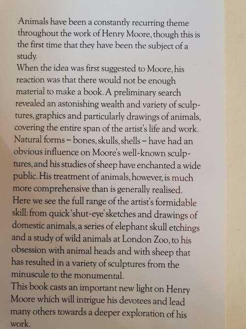 Henry Moore Animals (Hardcover) Text by W.J. Strachan