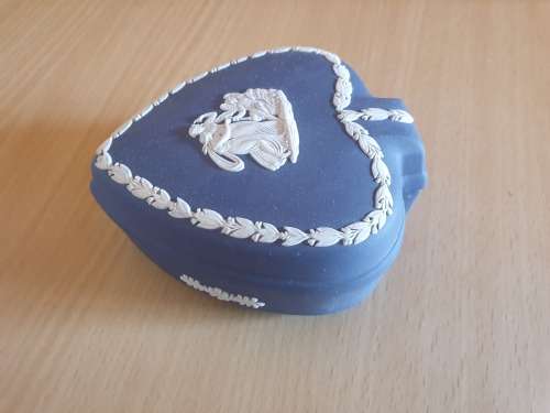 Blue Wedgwood Heart Shaped Trinket Dish (England)