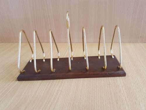 Vintage Wooden/Metal 6 Slice Toast Rack