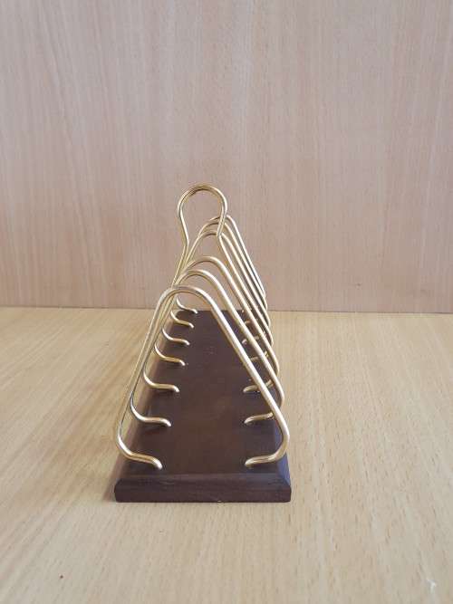 Vintage Wooden/Metal 6 Slice Toast Rack