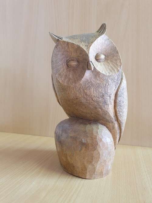 Wooden Owl Figurine