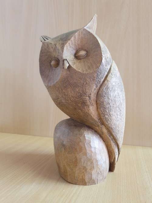 Wooden Owl Figurine