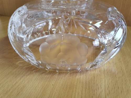 Vintage Large Round Cut Glass Bowl - width 21cm. height 12cm