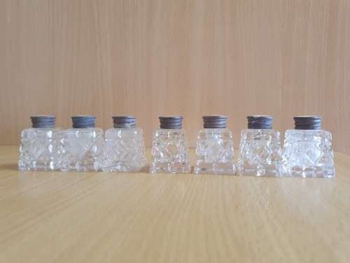Lot of 8 Vintage Mini Glass Salt & Pepper Shakers