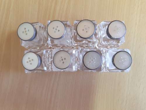 Lot of 8 Vintage Mini Glass Salt & Pepper Shakers