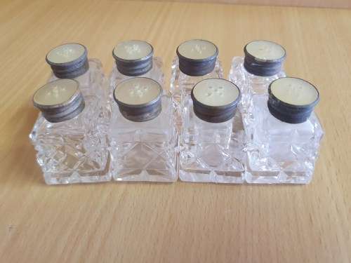 Lot of 8 Vintage Mini Glass Salt & Pepper Shakers