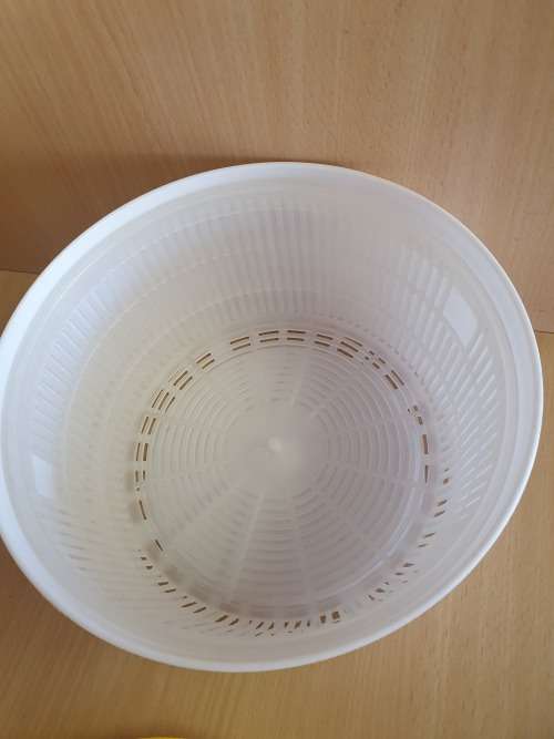 Yellow & White Plastic Salad Spinner