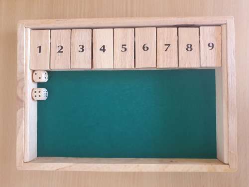Shut the Box Wooden Dice Game