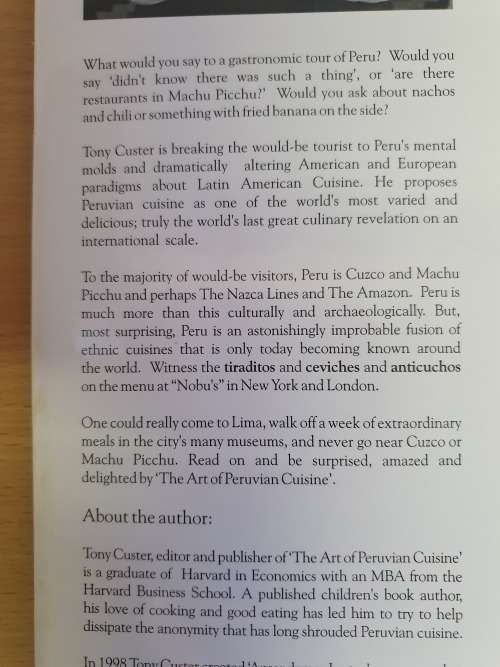 The Art of Peruvian Cuisine : Tony Custer (Hardcover)