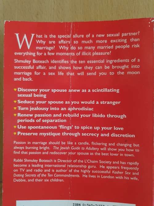 The Jewish Guide to Adultery - Shmuley Boteach (Paperback)