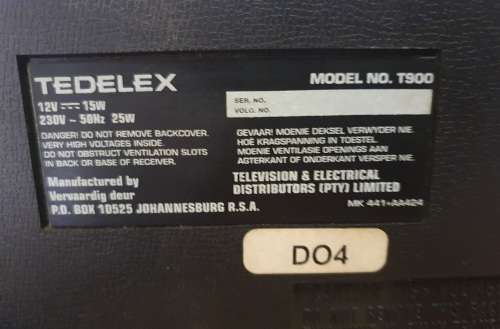 Vintage Black & White Telefunken Television - Model Number T900