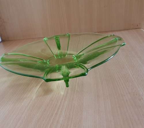 Vintage Green Glass Plate (30cm x 25cm)