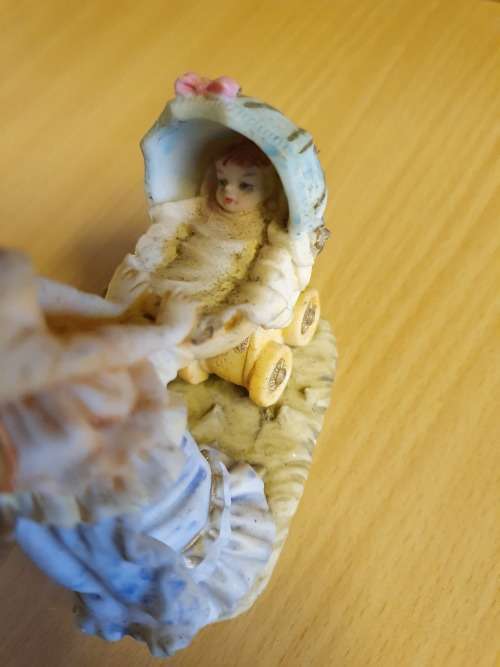 Female Figurine with Pram & Baby