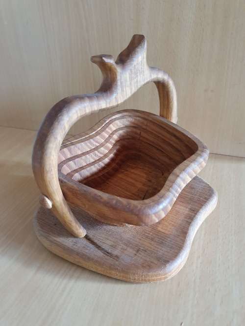 Vintage Wooden Apple Shape Collapsible Bowl