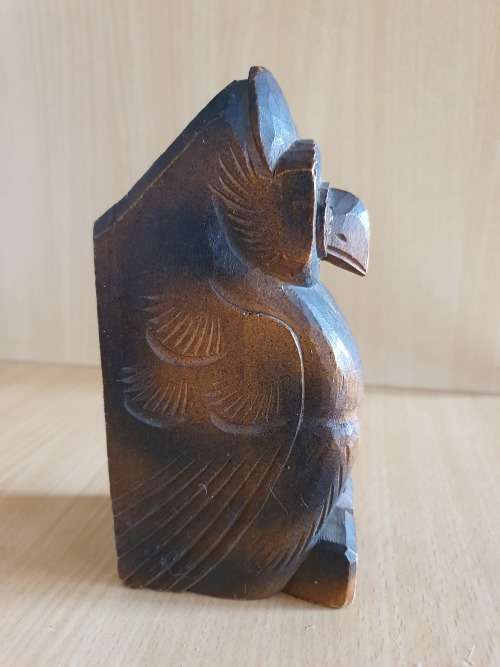 Wooden Owl Figurine Pen Holder (8cm x 7cm. height 16cm)