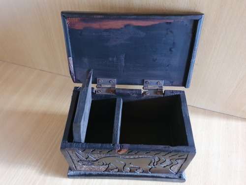 Wooden Box with Rhino Detail (15cm x 9cm. height 9cm)