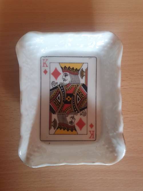 Ceramic King of Diamonds Ashtray (10cm x 8cm)