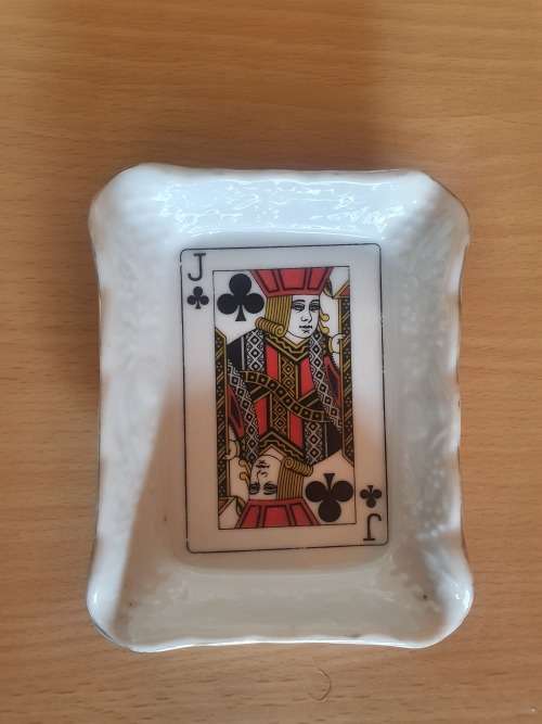 Ceramic Jack of Clubs Ashtray (10cm x 8cm)