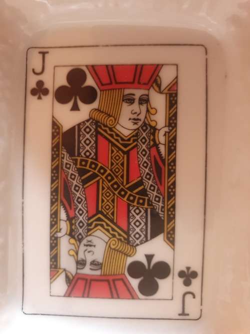 Ceramic Jack of Clubs Ashtray (10cm x 8cm)