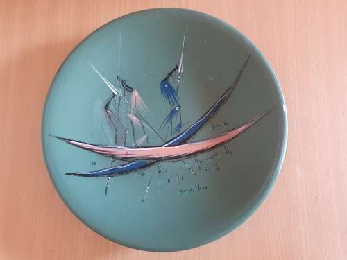 Round Painted Wall Plate - width 23cm