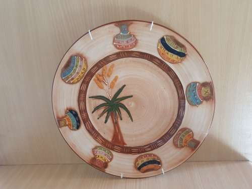 Round Palm Pattern Wall Plate - width 30cm
