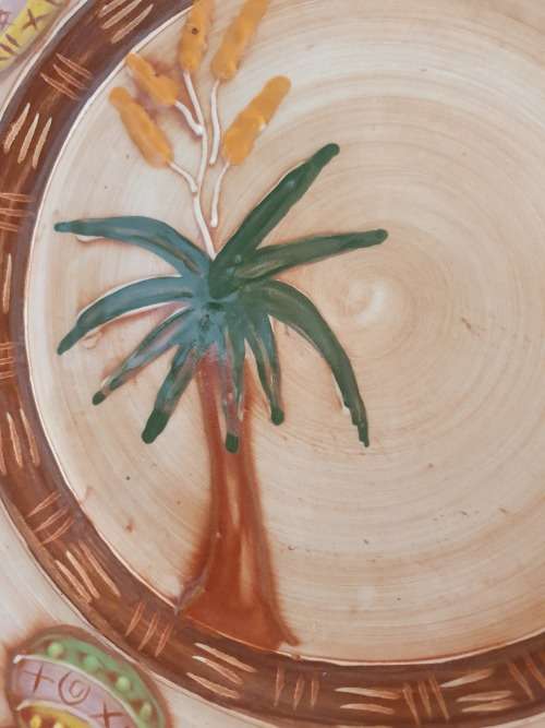 Round Palm Pattern Wall Plate - width 30cm