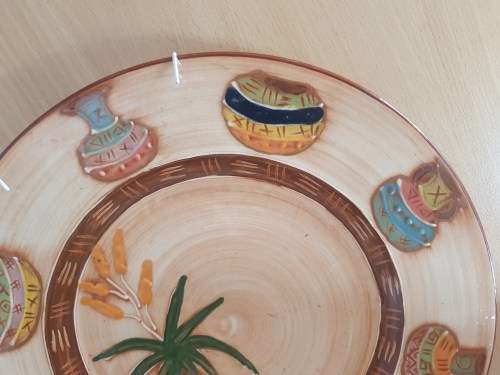 Round Palm Pattern Wall Plate - width 30cm