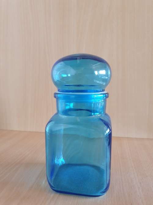 Turquoise Glass Jar