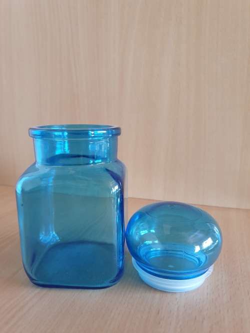 Turquoise Glass Jar