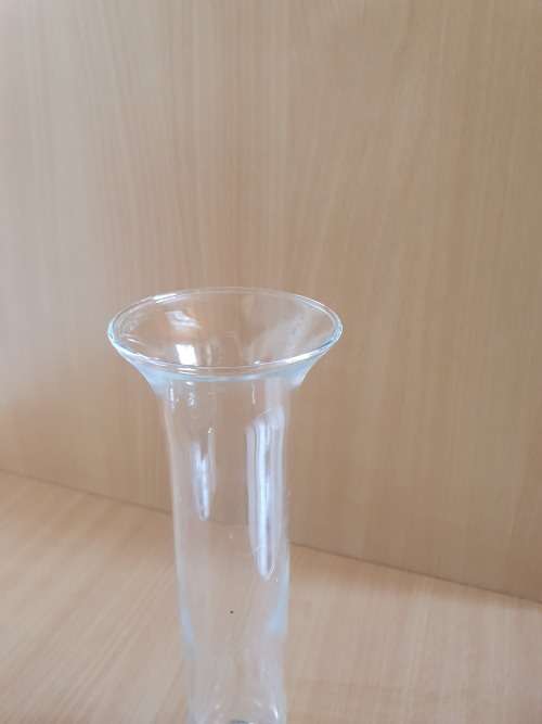 Clear Glass Vase - height 25cm width 7cm