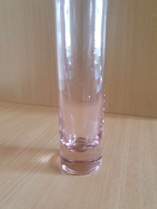 Pink Glass Vase - height 24cm width 4cm