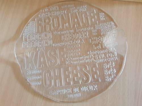 Round Glass Cheese Platter - width 33cm
