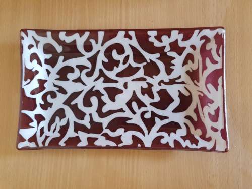 Patterned Glass Platter -  24cm x 14cm
