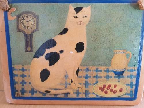 Terracotta Cat Wall Hanging  (14cm x 18cm)