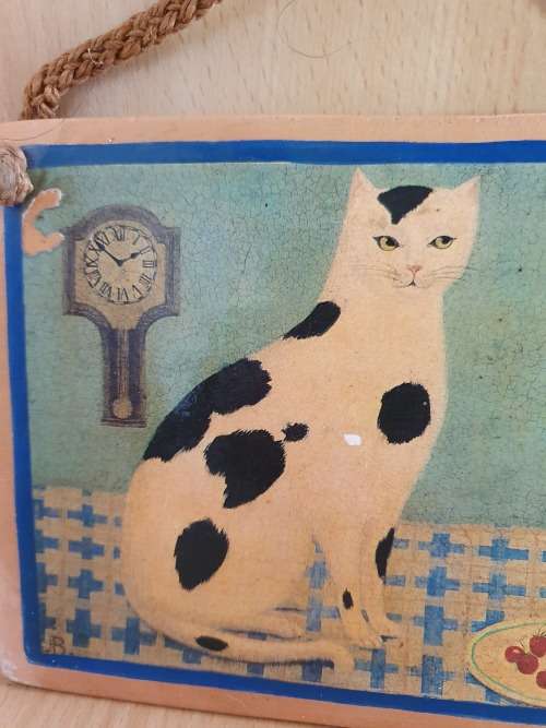 Terracotta Cat Wall Hanging  (14cm x 18cm)