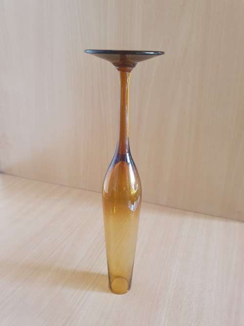 Vintage Amber Glass Vase