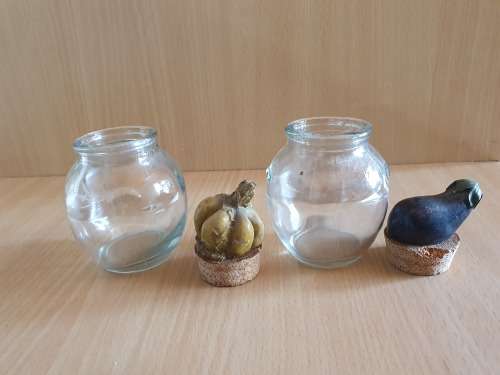 Set of 2 Small Glass Jars