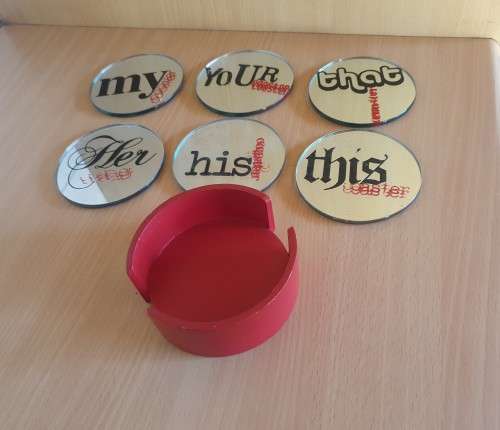 Set of 6 Round Mirror Coasters