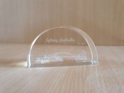 Clear Glass Paperweight, Sydney Australia